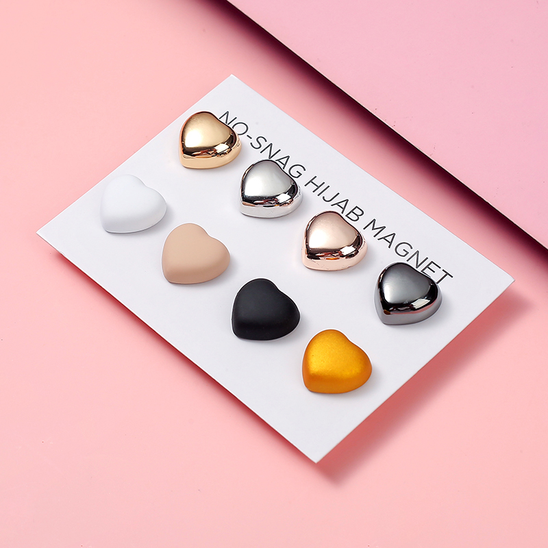 Heart magnetic button, scarf button, collar clip, magnetic suction button, brooch, scarf shawl, fixed, anti glare magnetic button