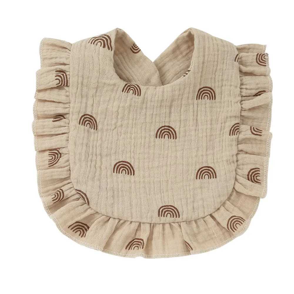 Bibs Burp Cloths Korean Style Baby Feeding Drool Bib Ruffle Floral Infants Saliva Towel Soft Cotton Burp Cloth For Newborn Toddler Kids Bibs NewL4812