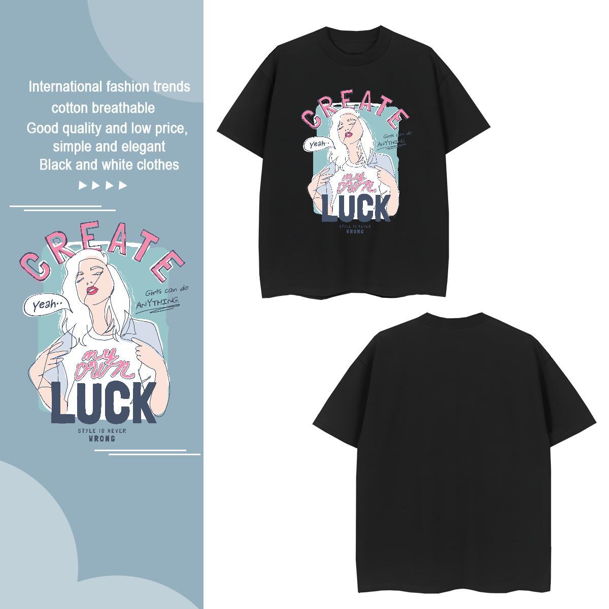 T shirt 100% Cotton 230g women Daily Wear O Neck Short Sleeves DIY Printed Tshirts Wholesale High Quality Tee Shirt
