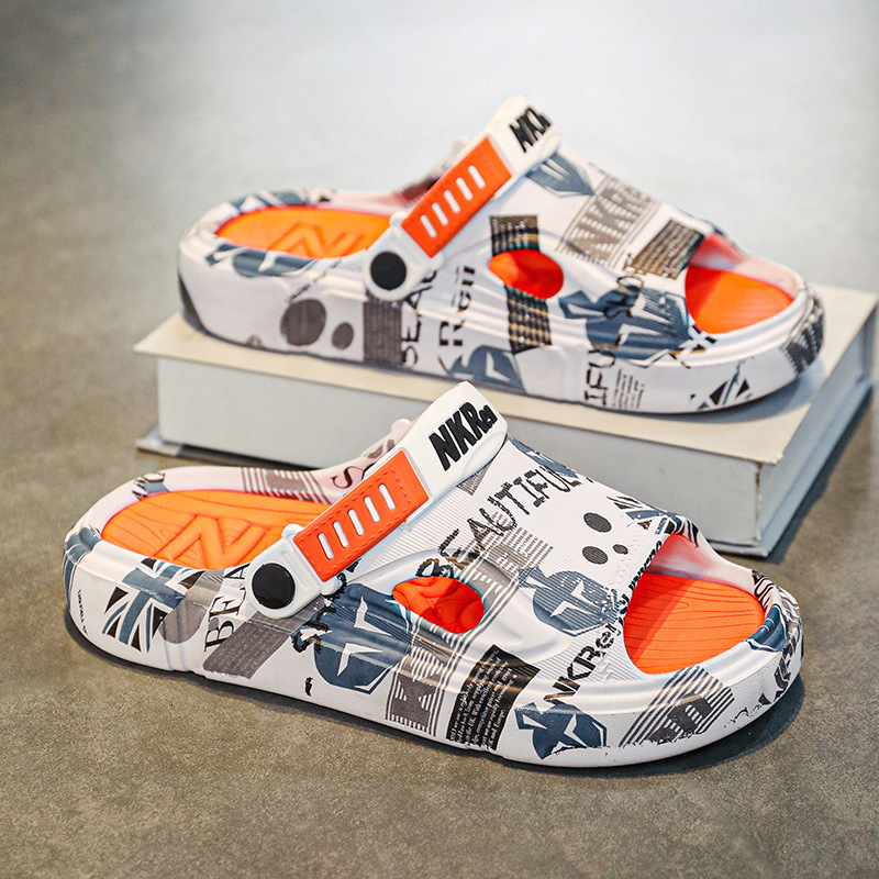 Men's sports sandals for summer wear anti slip odor proof thick sole dual-use sandals men's and women's beach shoes
