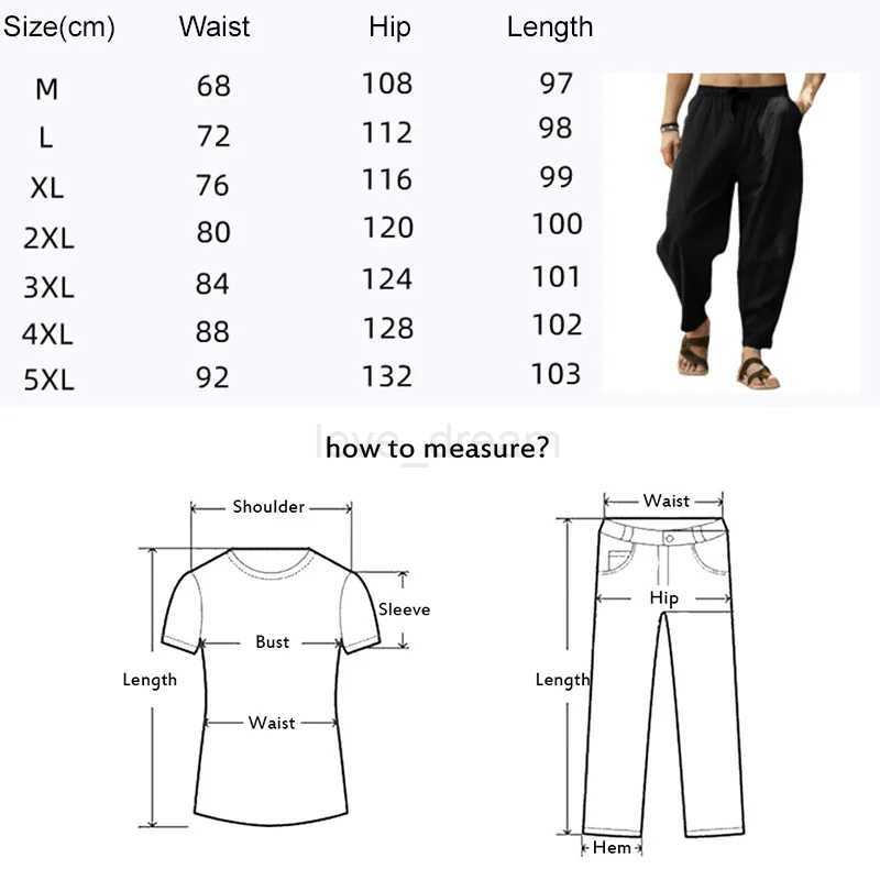 Spring Mens Jogger Linen Wide Men Pants Cottonl Trousers Oversize Streetwear Male Autumn Yoga Pants Casual Men SweatpantsXJ240813