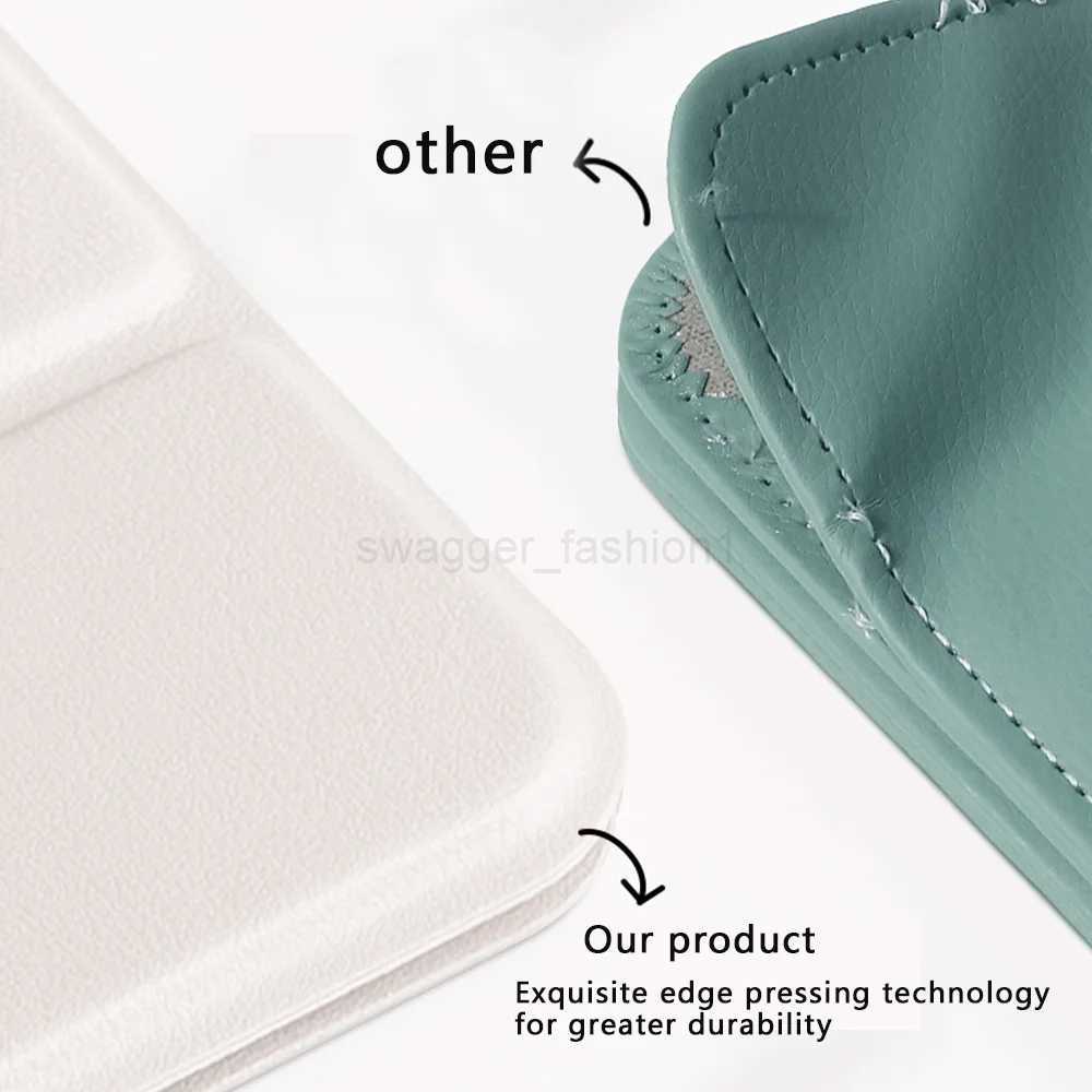 Portable Folding Vanity Mirror PU Leather Cover Dustproof Makeup Mirror For Purse Pocket Cosmetic Mirror Paint Letter PatternXJ240813