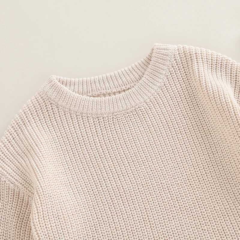 Newborn baby girl boy autumn winter solid color knitted long sleeved sweater jumpsuit casual newborn warm suit W240812