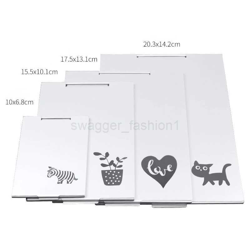 Cute Aluminum Folding Makeup Mirror Simple High-quality Portable Makeup Mirror Single-side Creative Women Aluminum Makeup MirrorXJ240813