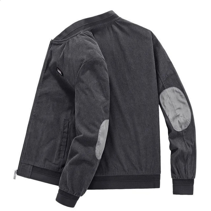Mens casual thin jacket patch work pocket shoulder windproof stand collar retro autumn mens top 240812