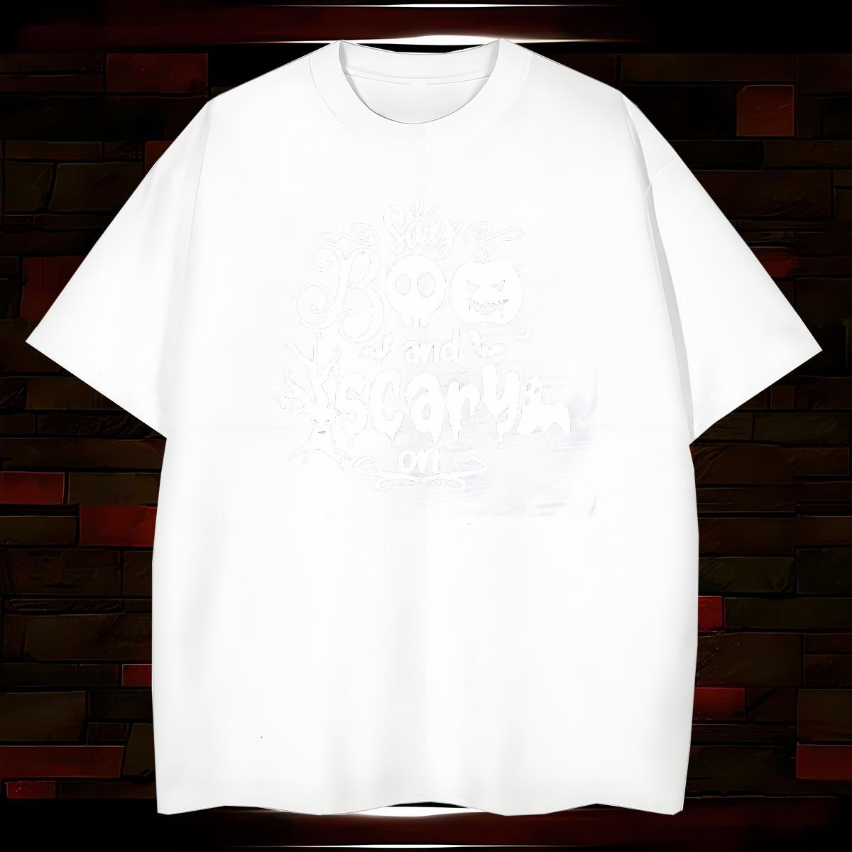 T Shirt For Man 230g Cotton halloween Daily Outfit O-Neck Short Sleeve DIY Printed Men Tshirts DIY Customized Popular Tees