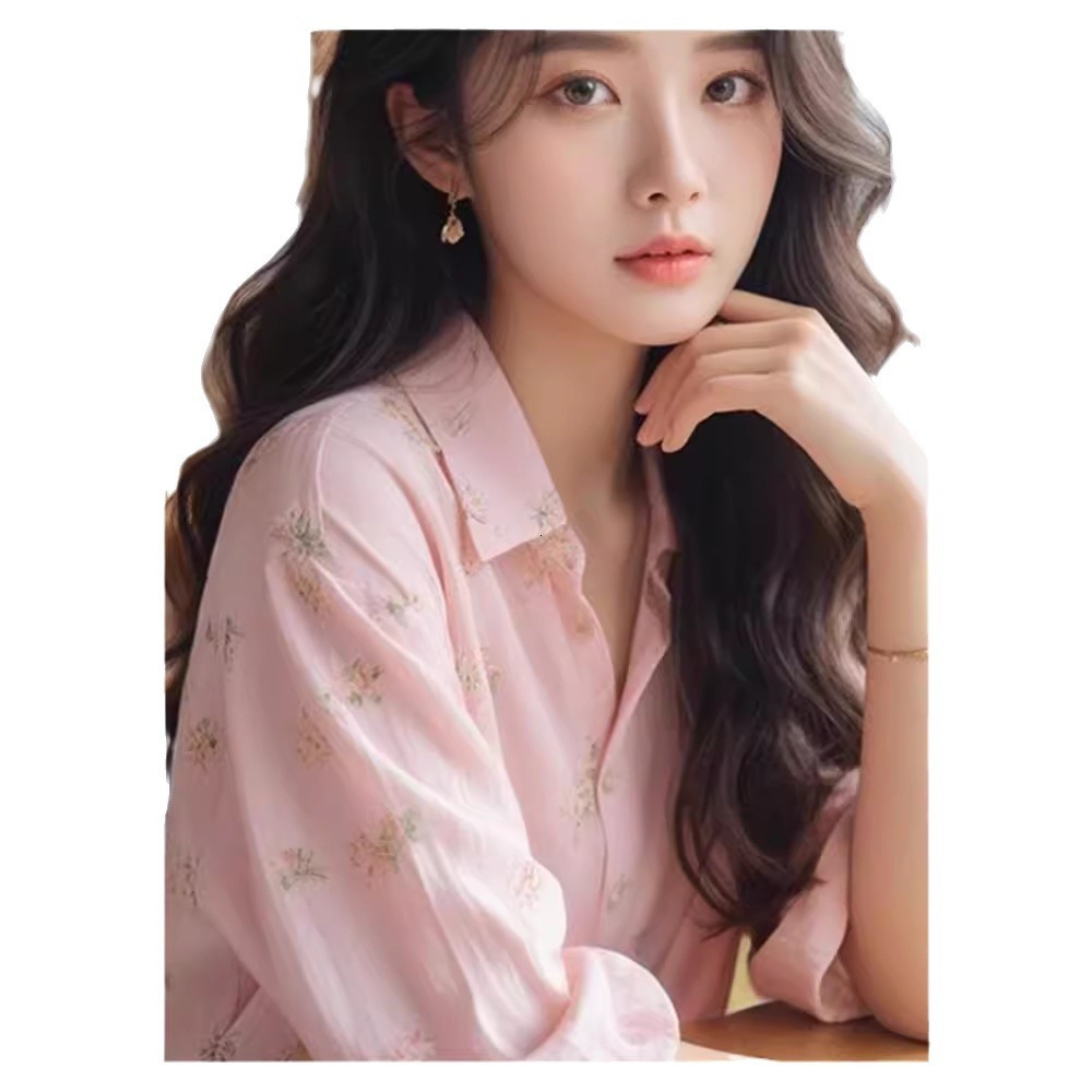 2024 early new spring women's floral top French high-end feeling super beautiful interior design shirt
