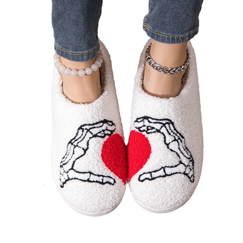 New designer indoor slippers for Valentine's Day TEMU cotton home love slippers outdoor casual cotton cushioned shoes