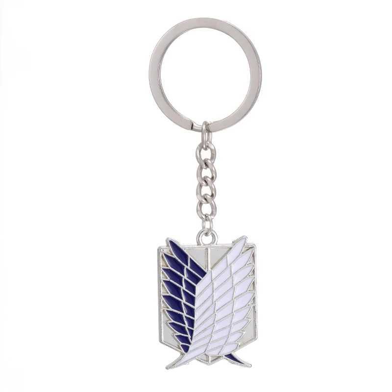 Fashion Attack Titan Keychain Shingeki No Kyojin Anime Cosplay Wings of Freedom Keychain Ring Motorcycle Key Gift W240808