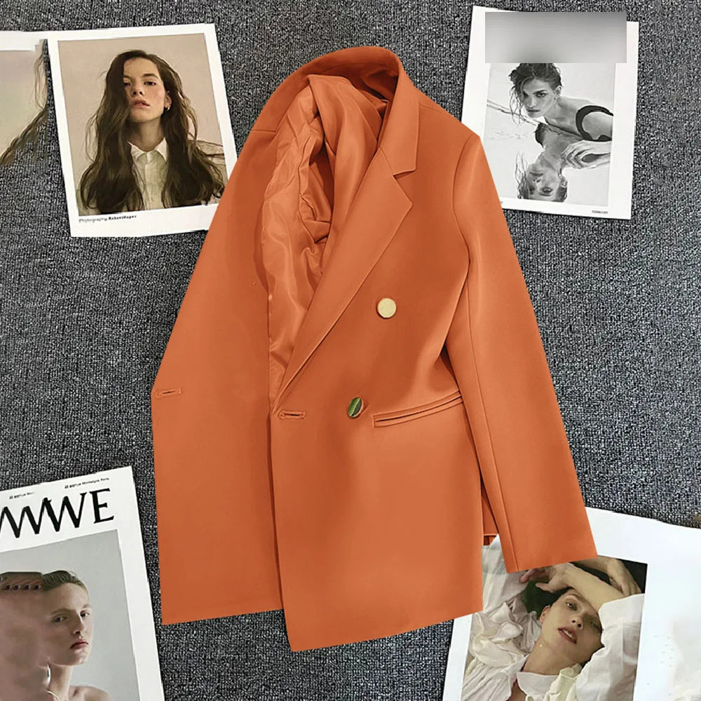 Office Lady Elegant Single Button Blazer For Women Autumn Long Sleeve Slim Stylish Jackets Winter Casual Chic Tops Coats 240813