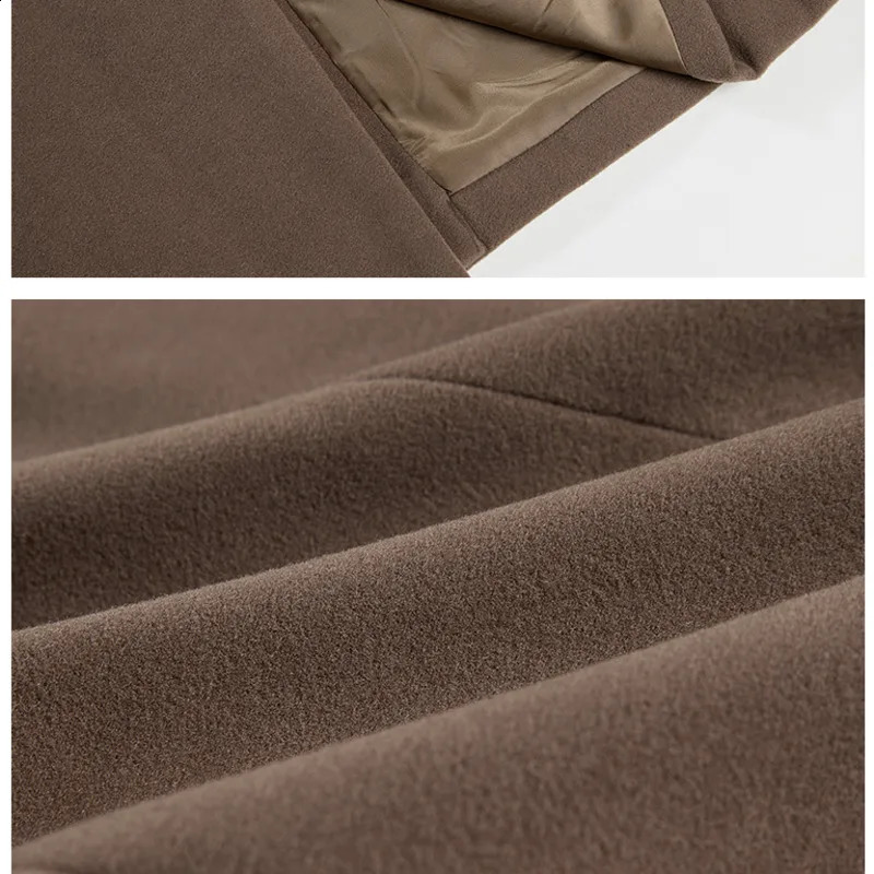 IEFB Mens Autumn Winter Mid Length Woolen Coat Korean Black Thickned Overcoat Long Sleeve Double-breasted Jackets 240812cj