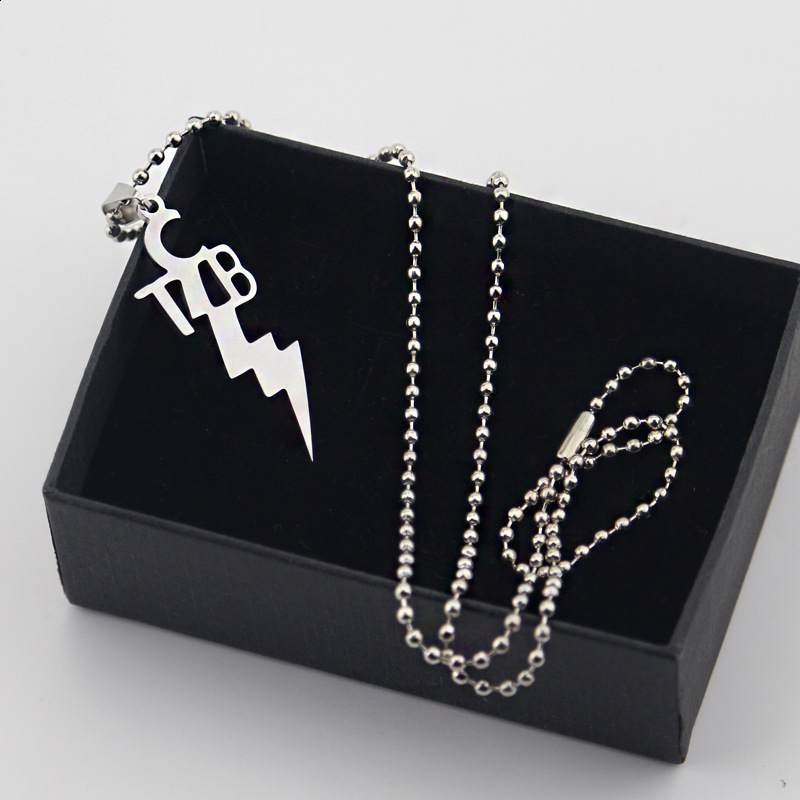 Stainless Steel Lightning Letter TCB Pendant Necklace Gold Plated Collar Jewelry Commemorate Gift 240125