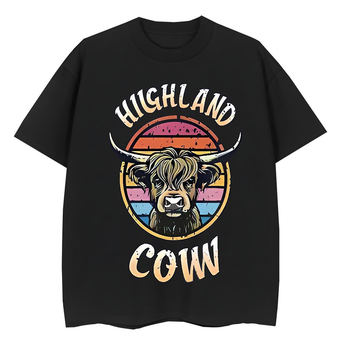 Popular Men T Shirts cow Breathable Short Sleeve Hip Hop Custom Cartoon 230g Pure Cotton Tshirt for Man Woman New Tops Tees