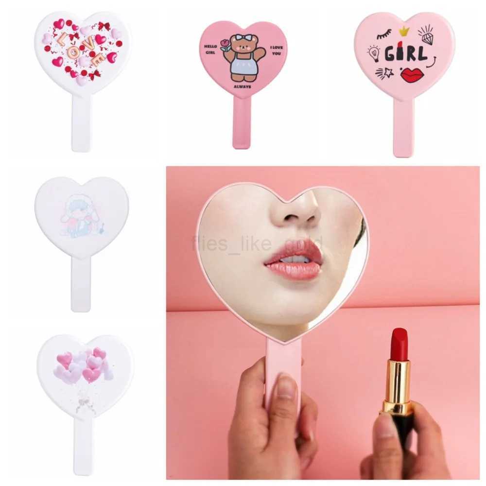 Little Bear Eyelash Heart shaped Mirror Love Makeup Mirror Handheld Makeup Mirror Handheld Portable Makeup Mirror W240813