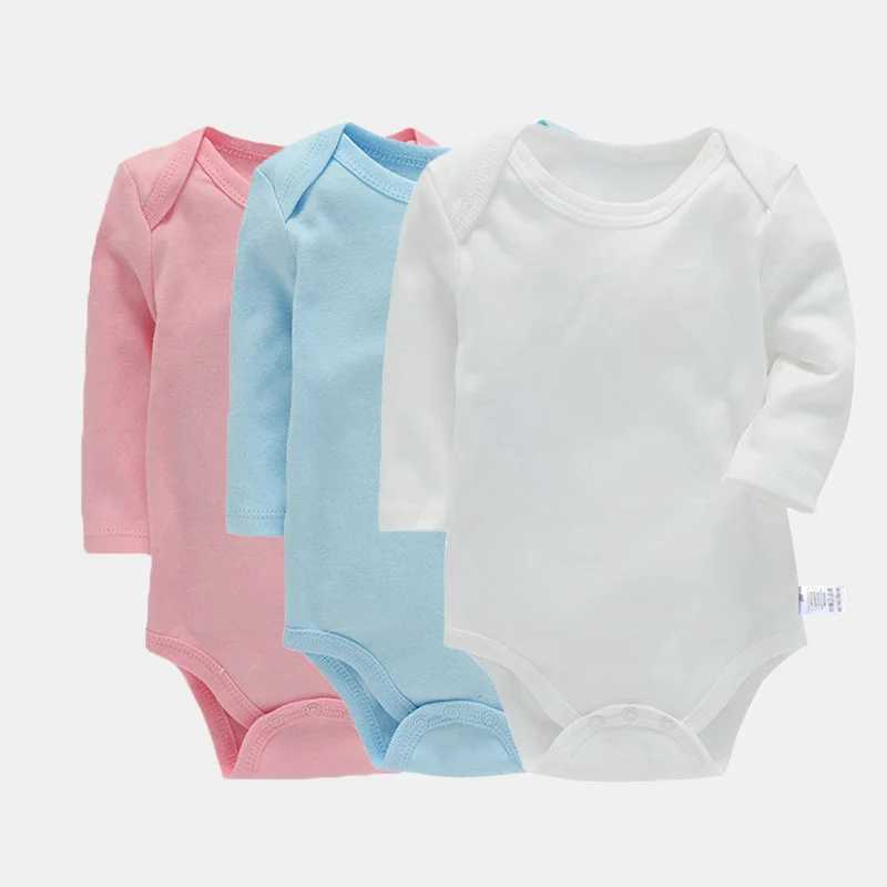 Lawadka 3 pieces/batch newborn cotton long sleeved baby girl boy jumpsuit soft baby jumpsuit 3-24 months old W240812