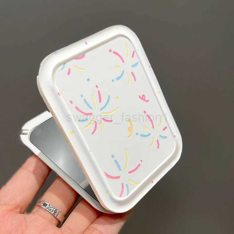 Fireworks Portable Folding Makeup Mirror Portable Pocket Mirror Women Rectangle Cosmetic Make Up Mirror For Tools VanityXJ240813