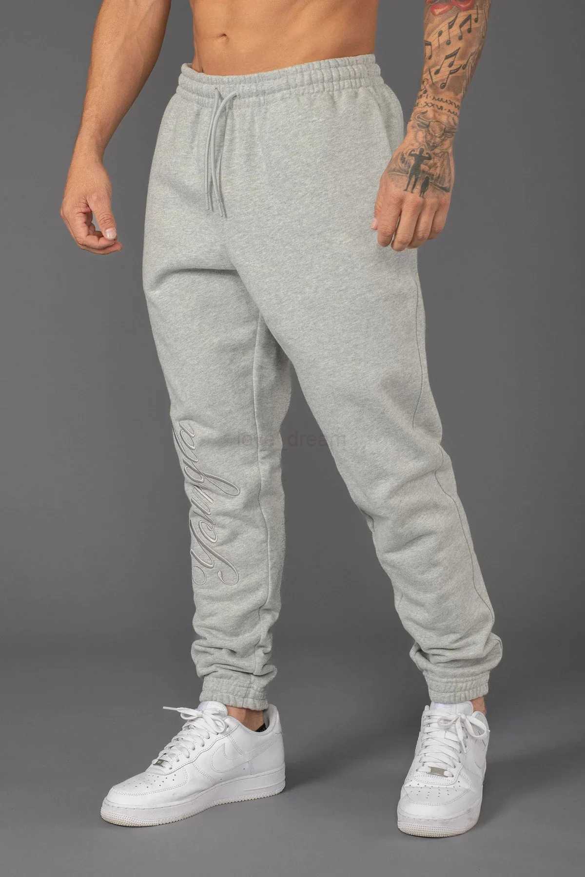 New Spring Sweatpants Jogger Gym Exercise Fitness Cotton Ankle Pants Embroidered Wool Circle Solid Color PantsXJ240813