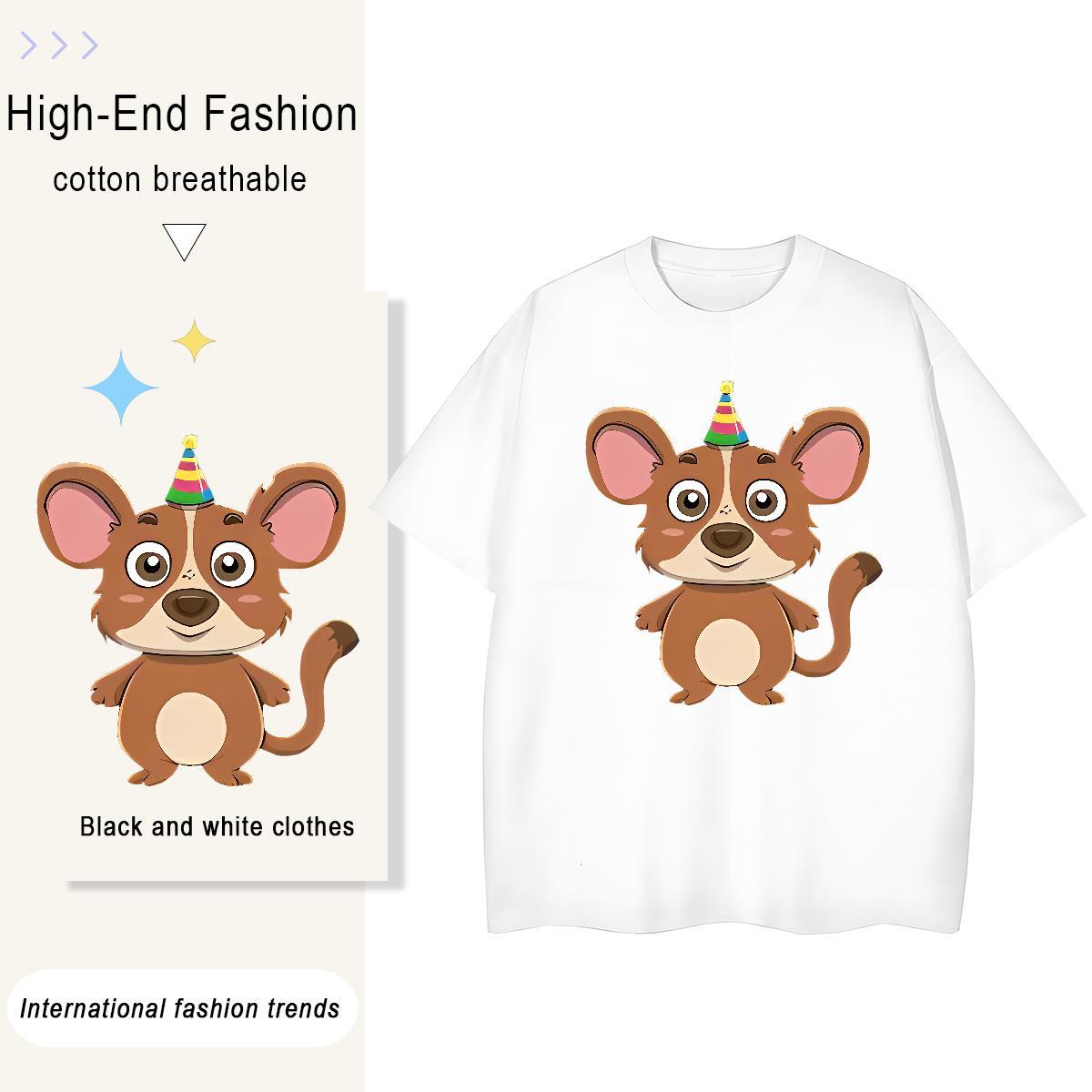 Popular Men Tees Street Casual 230g 100% Cotton Custom Big Size O Neck Short Sleeves mouse T Shirts Men 2024 Designer Clothings