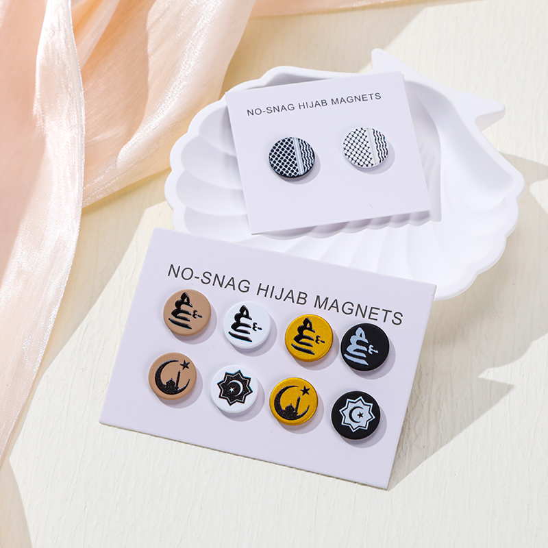 New moon flat magnetic buckle scarf buckle collar clip magnetic suction buckle brooch scarf shawl fixed anti light magnetic buckle