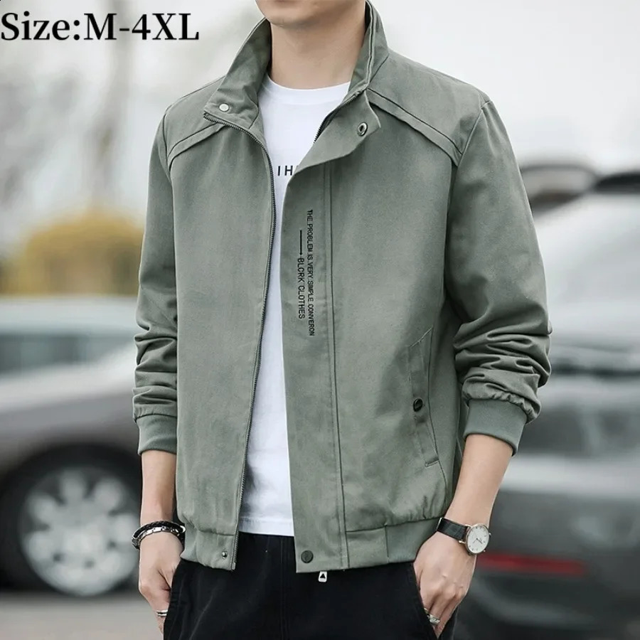 Mens Fashion Jacket Spring and Autumn Stand Collar Outdoor Leisure Windproof Zipper 240812