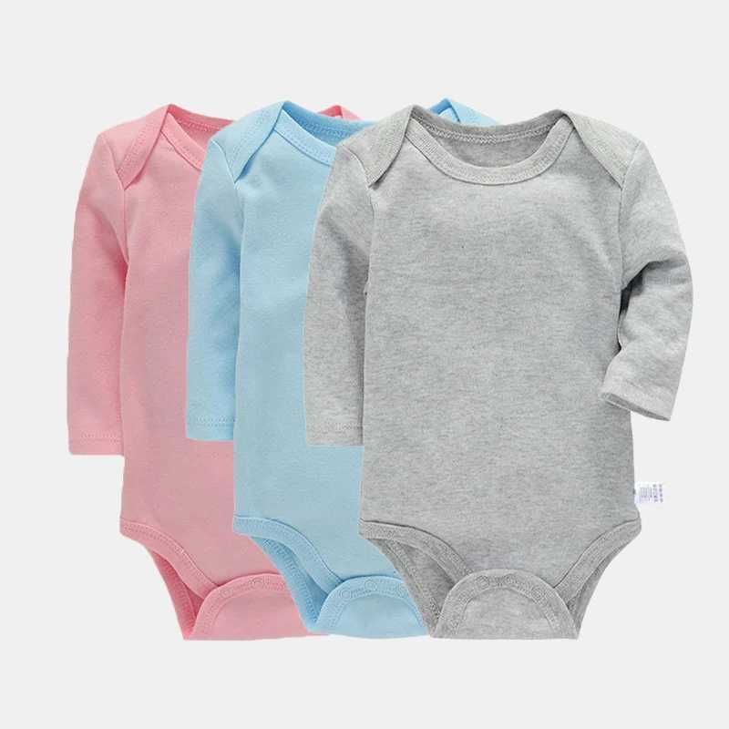 Lawadka 3 pieces/batch newborn cotton long sleeved baby girl boy jumpsuit soft baby jumpsuit 3-24 months old W240812