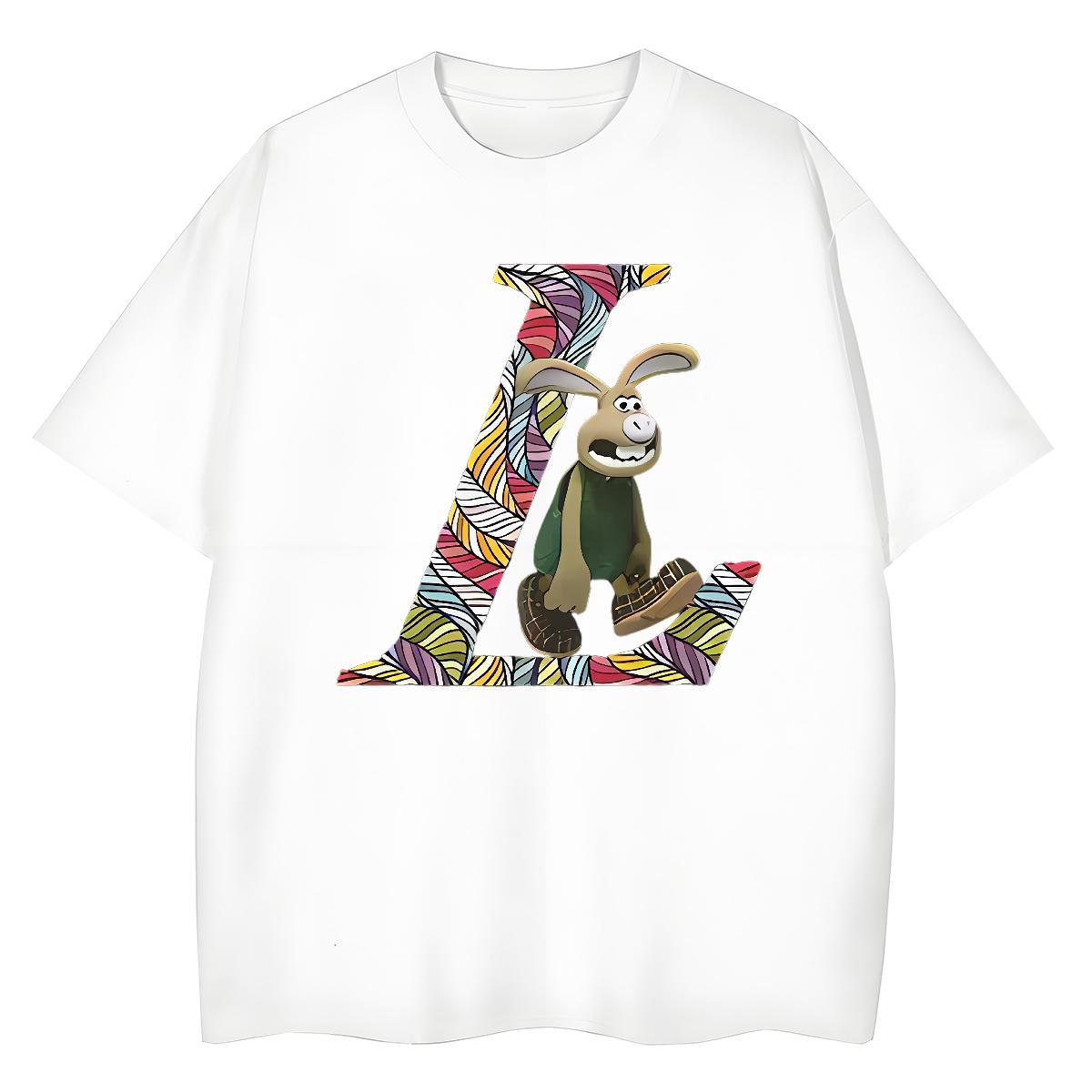 Loose T Shirts Men rabbit Breathable Short Sleeve Home Outdoor Custom Printing 230g Cotton Couples T Shirts Fashion Design Clothes