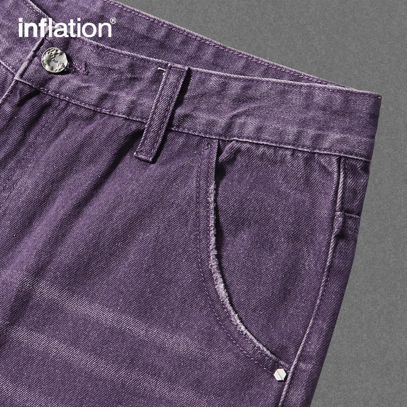 INFLATION Pink Wide Leg Jeans Unisex High Street Washed Denim Pants Mens Baggy Trousers Plus Size 240812