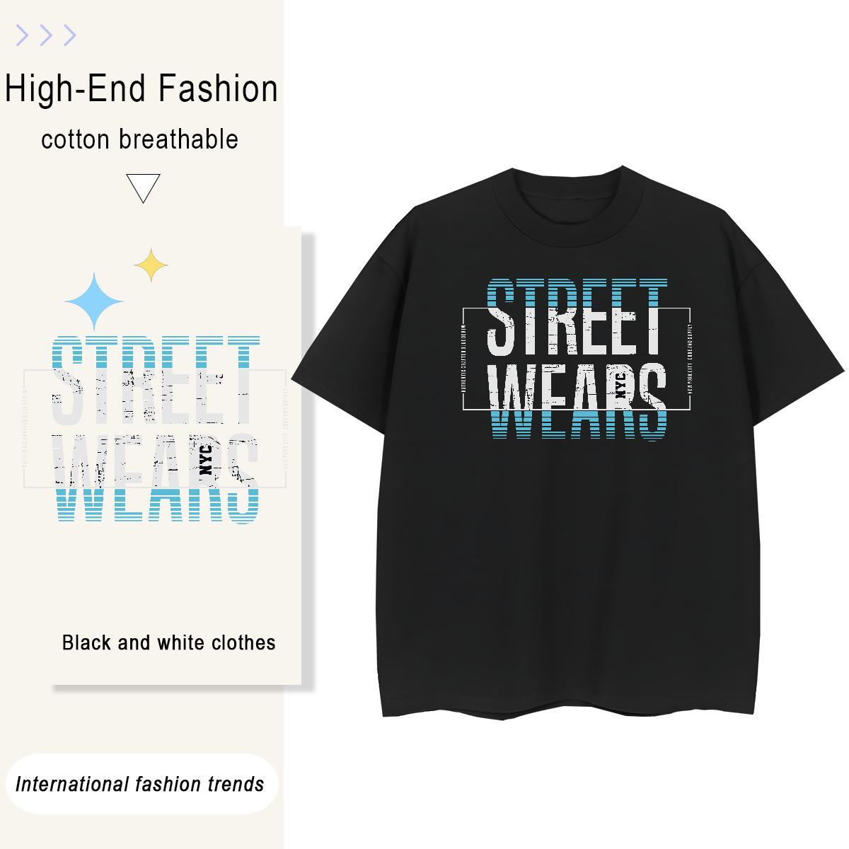Classic Men Tshirts Daily Outfit 230g 100% Cotton Oversized 3XL 4XL Breathable Crew Neck letter Mens T Shirts Casual New Tee Shirt