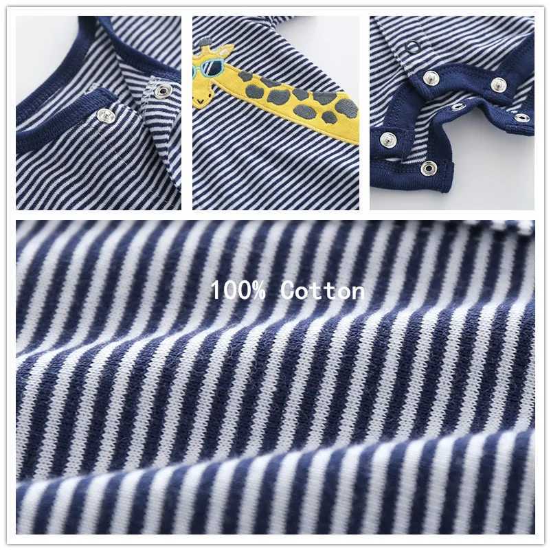 Baby mens jumpsuit summer baby womens clothing childrens short sleeved clothing 100% pure cotton newborn jumpsuit 0-24M W240812