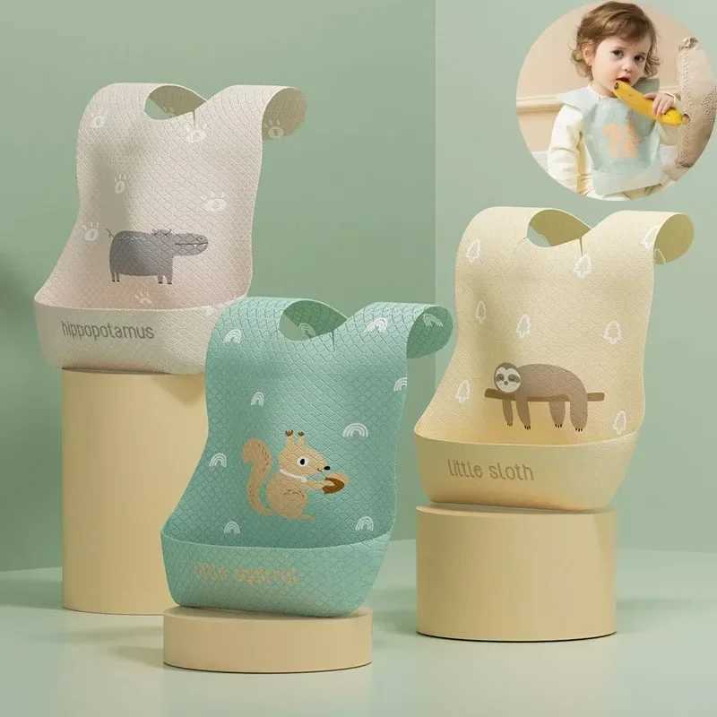 Bibs Burp Cloths Disposable Childrens Feeding Bibs Waterproof Adjustable Food Feeding Supply Soft Baby Bib Set with Food Catcher Baby Stuff L4812