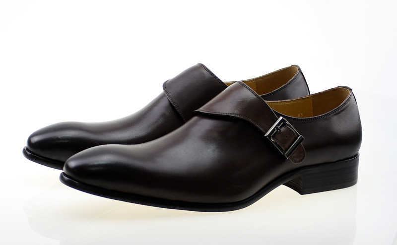 CMM Mens Pointed Single Button Business Casual Leather Shoes Leather Formal Mens Shoes Shoes Men