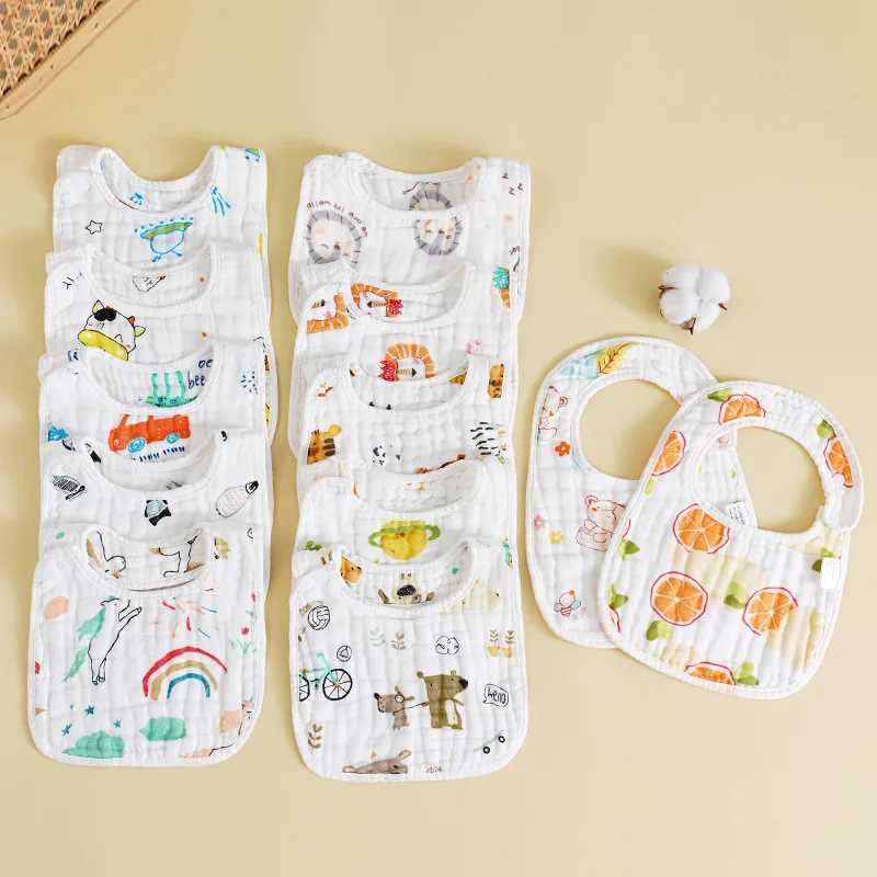Bibs Burp Cloths Baby Bibs 8 Layers Gauze Baby Kids Bandana Feeding Burp Cloth Soft Newborn Infant Saliva Towel Baby Girl Boy AccessoriesL4812