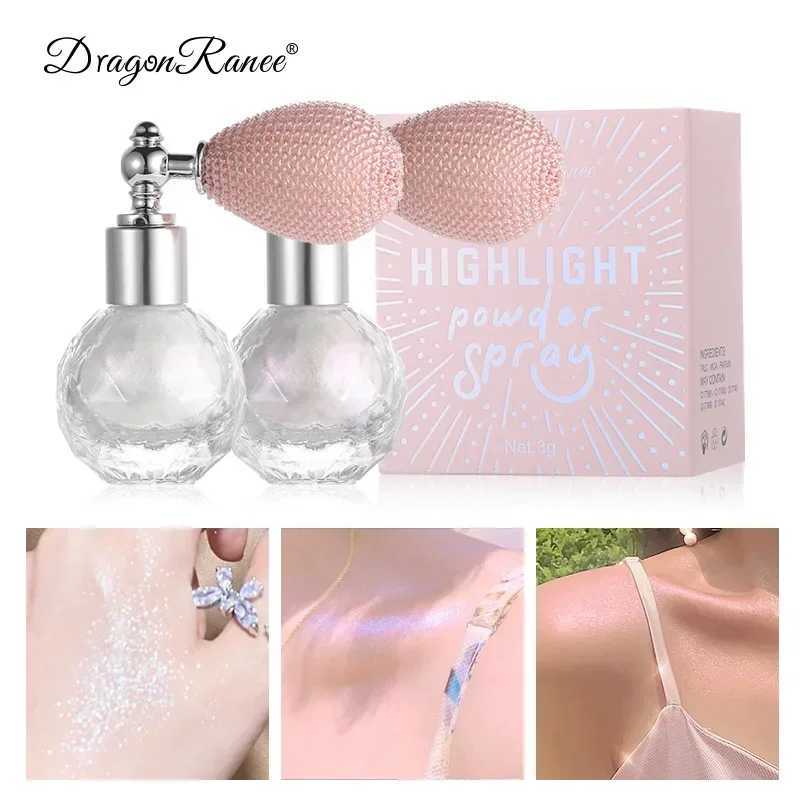 Fashion Highlander Powder Spray High Gloss Sparkling Powder Spray Micro Light Sparkling Powder Facial and Body Highlighting Makeup W240812