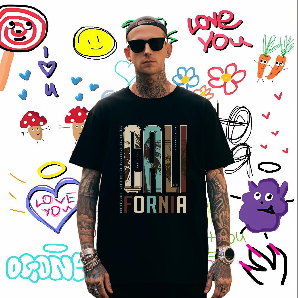 Wholesale letter T-Shirts Daily Wear Couples T Shirts 230g Cotton Brand Breathable Soft Custom Cartoon Tops Shirt