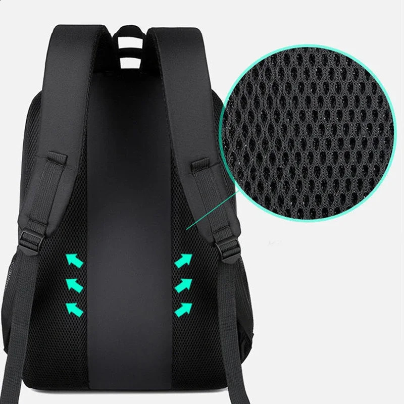 Mens Backpack Multi functional Business Laptop USB Charging Waterproof Movie Leisure Bag 240813