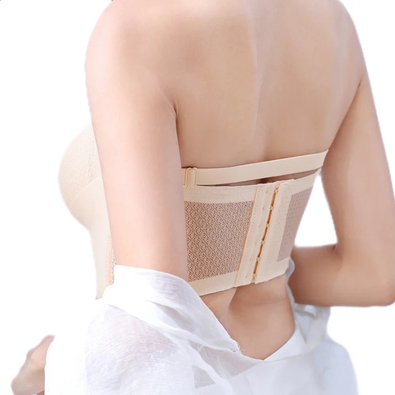 Sexy Push Up Bra Front Closure Strapless Underwear for Women Plus Size Invisible Brassiere Wireless Breathable Female Lingerie 240812