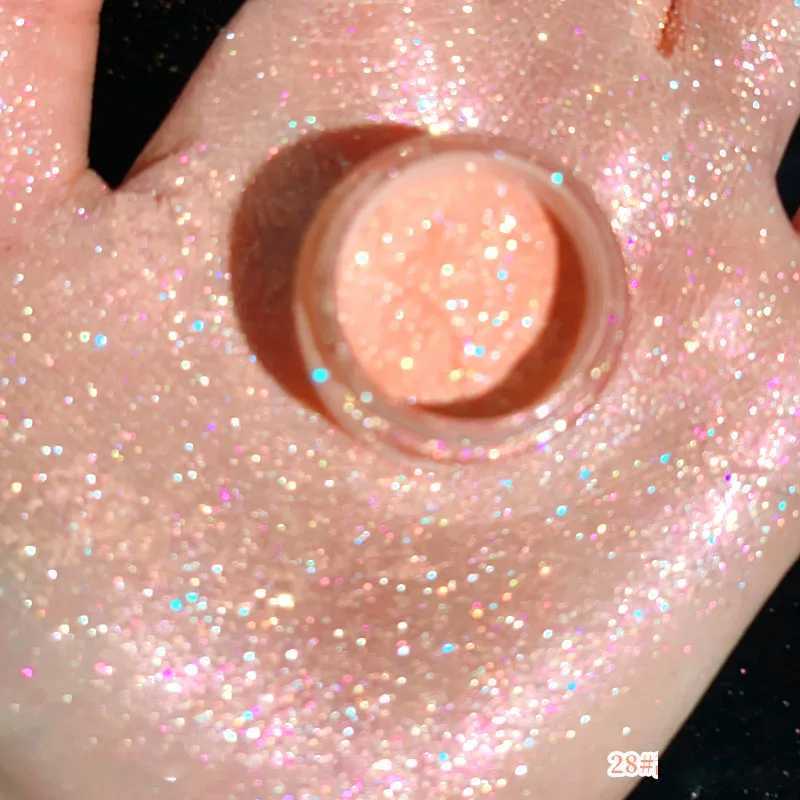 Gold plated pink pearl fluorescent powder high gloss glitter pine powder white moonlight shimmer powder facial and body fluorescent makeup W240812