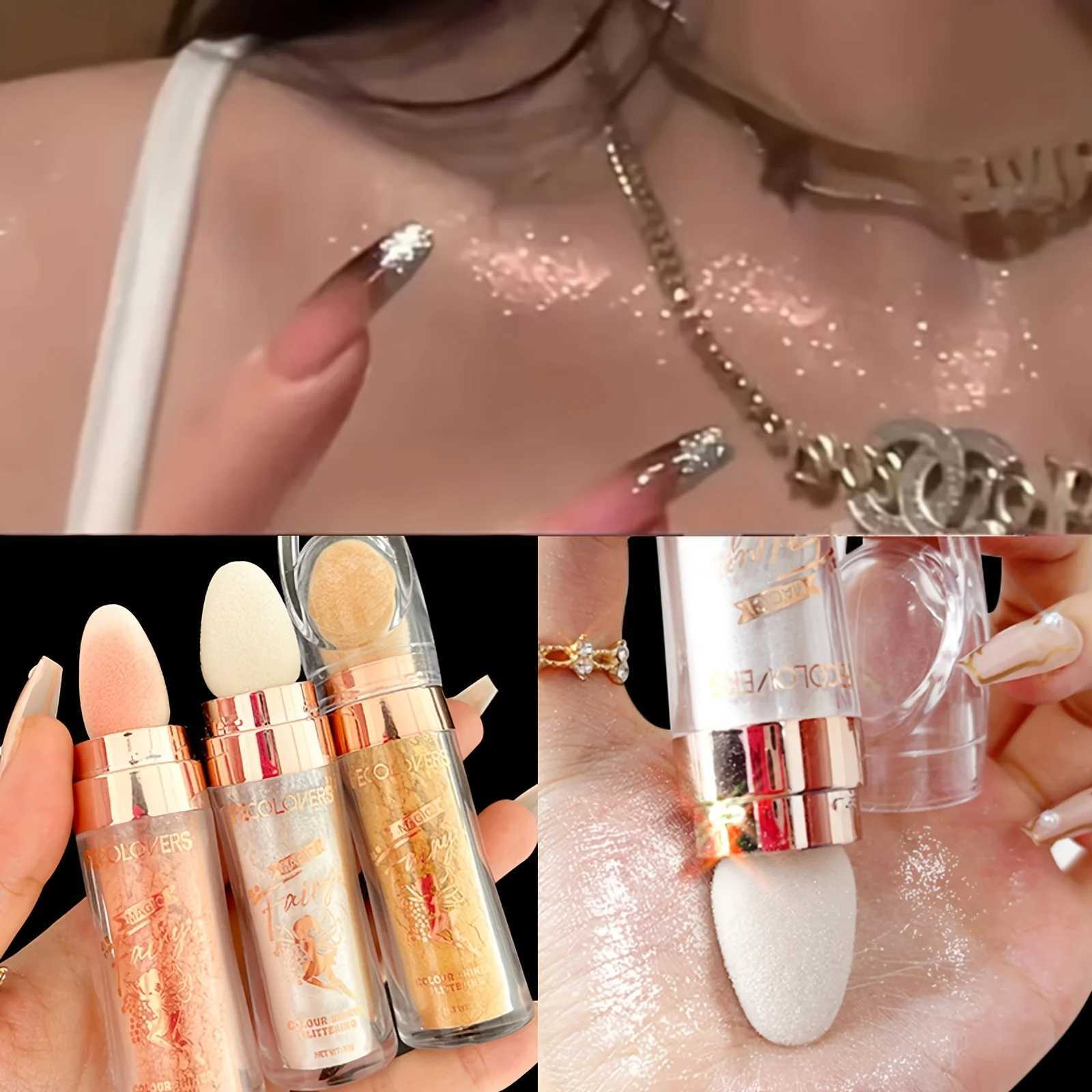 Fairy Powder Highlighter StickShimmer Contour Blush Powder Contour Shading GlitterContour Brightening Makeup Highlighter W240812