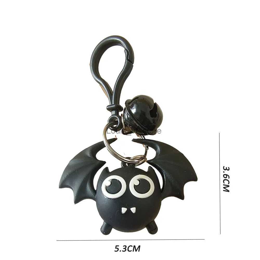 Keychains Lanyards Cute Skeleton Keychain Cartoon Pumpkin Bat Sile Doll Girl Boy Backpack Pendant Halloween Accessories Gift H240813