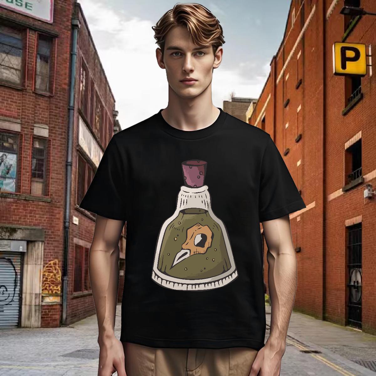 Men T Shirts 230g Pure Cotton bottle Street Wear Short Sleeve Soft Custom Big Size Mens Tshirts Factory Direct Popular Tees Shirts