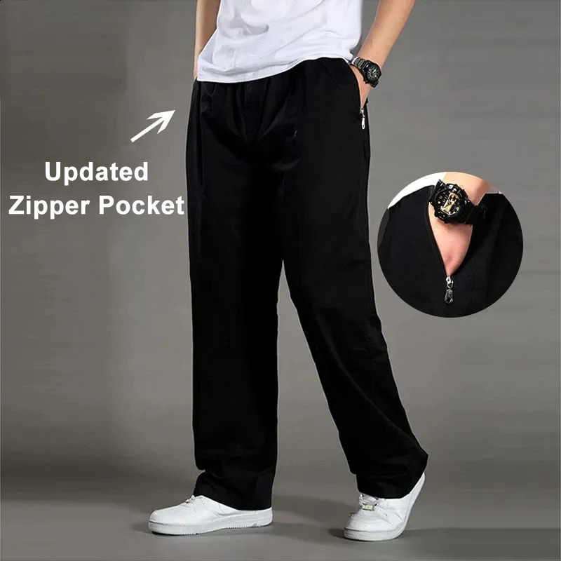 Men Fat Pants Plus Size Cargo Sweatpants Oversized Casual Overalls Big Size Loose Trouser Sports Streetwear Tactical Youth 6XL 240812