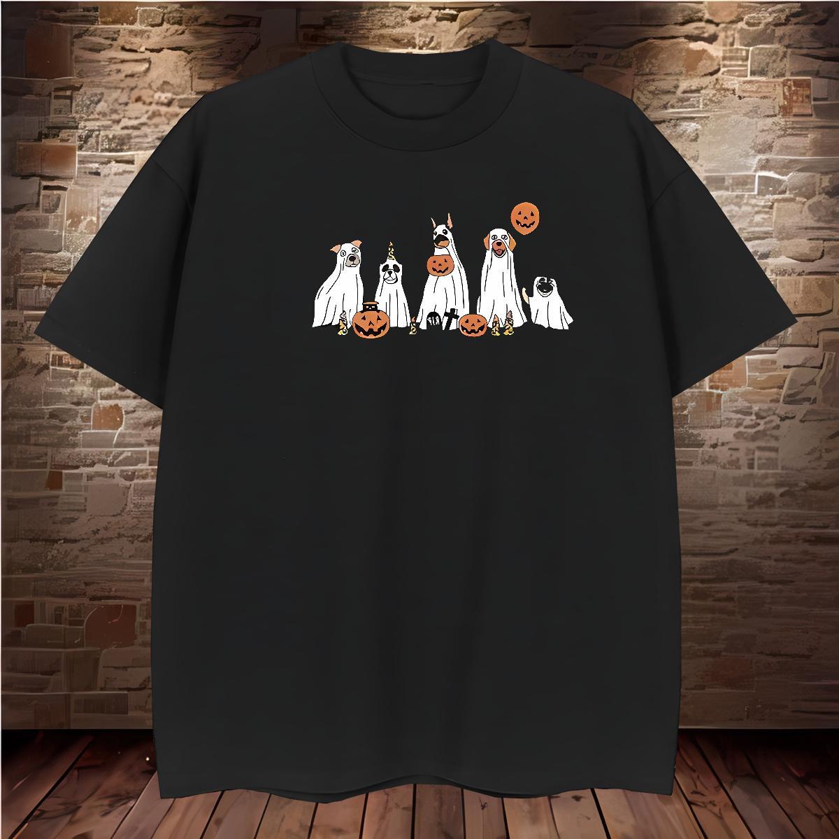 Mens T Shirts 230g Pure Cotton halloween Sport O Neck Short Sleeves Black Oversized Men Tees Fashion New Cool Tees Shirts