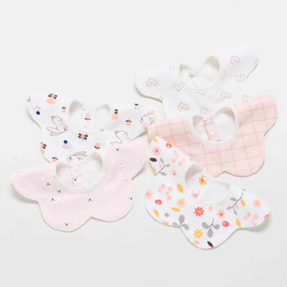 Bibs Burp Cloths 5Pcs/Lot Baby Bibs Waterproof Round 360 Degree Rotation Saliva Towel Infant Feeding Apron Newborn Stuff WholesaleL4812