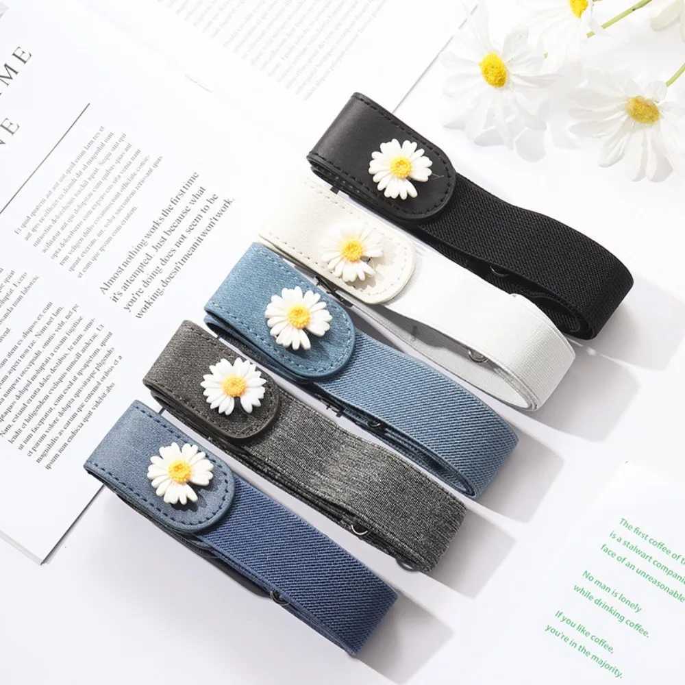 Lazy traceless stamped straps womens summer decorative jeans trendy womens waist belts elastic invisible straps W240807
