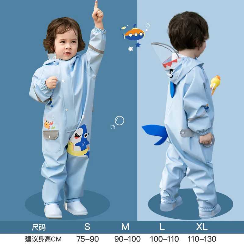 Childrens Waterproof One-piece Raincoat And Rain Pants Suit Childrens Rainproof Full-body Suit Baby Summer New Raincoat Y240810