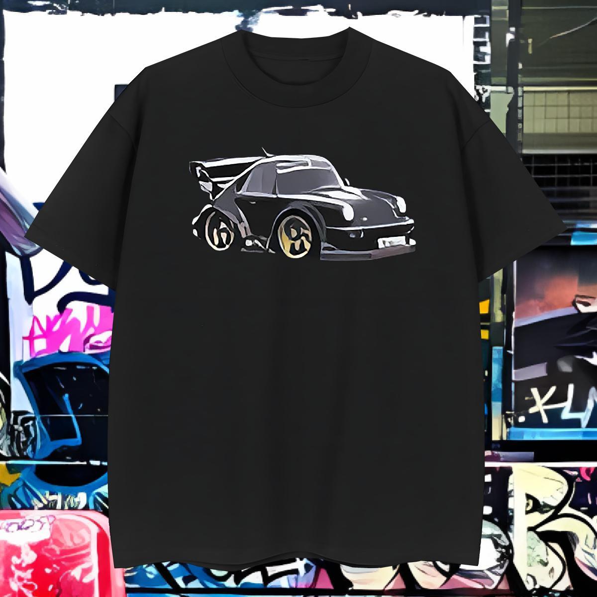 Soft car T Shirts Men High Street Hip Hop Tshirts 230g Pure Cotton 2024 DIY Round Neck Short Sleeve Asian Size Clothes