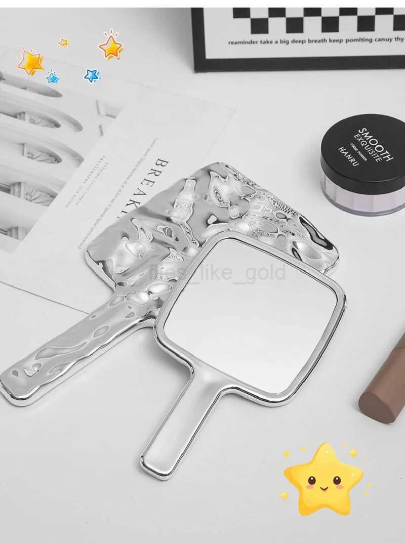 Square handheld makeup mirror liquid shape makeup mirror with handheld mirror compact mirror for spa salons used for eyelash extension W240813