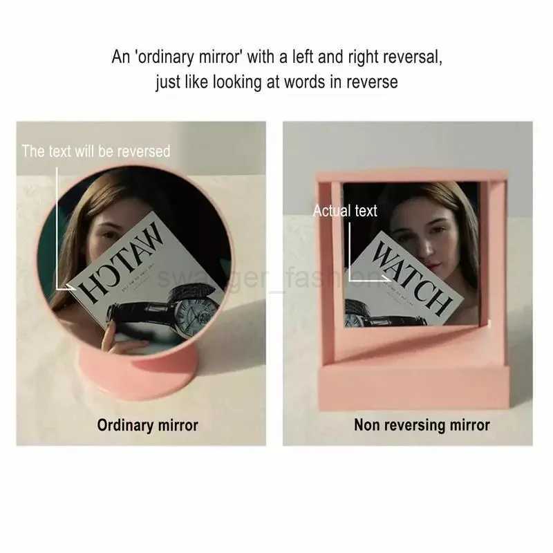 Non-Reversing True Mirror Desktop Makeup Square Mirrors Not Reversed Portable Table Home Dormitory You in the Eyes of OthersXJ240813