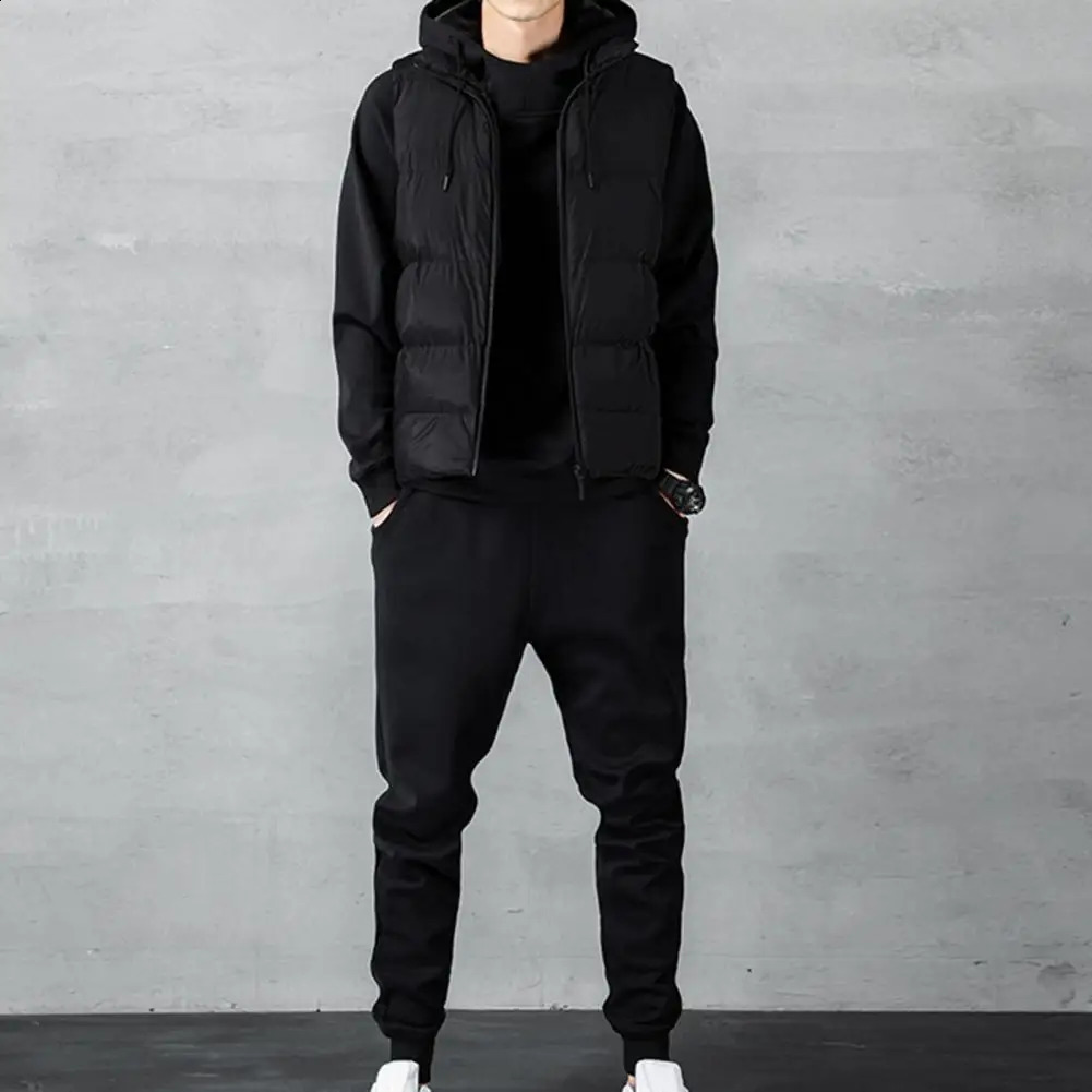 Men Sweatshirt Sweatpants Pants Set Autumn Men Tracksuit Sports Hoodie Drawstring Jogger Suit Trendy Hoodie Pants Two Piece Set 240813