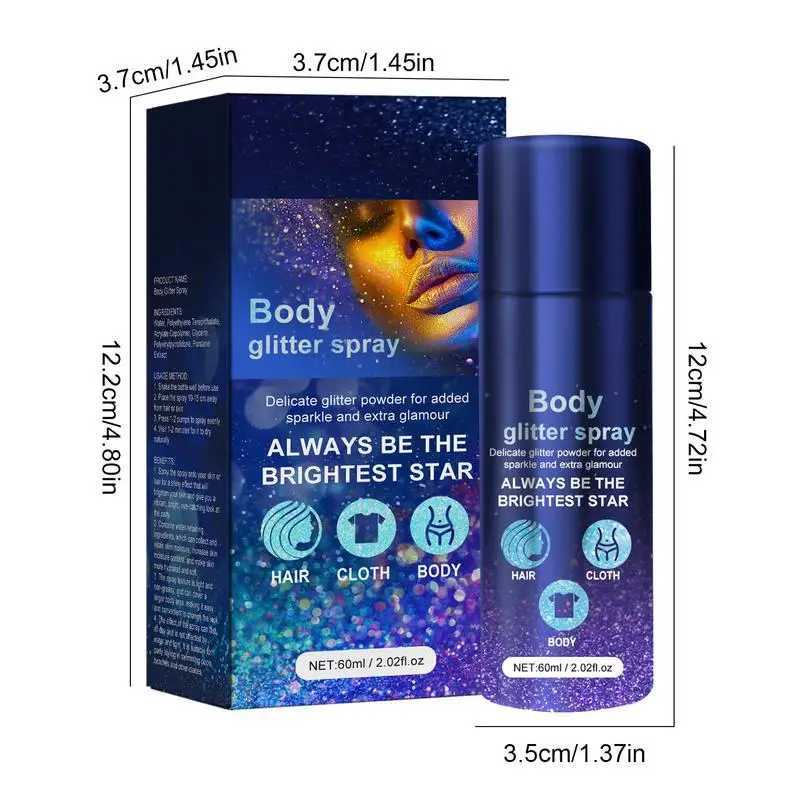 Body glitter whole body lasting shimmer powder spray suitable for women daily facial makeup family work dating party W240812